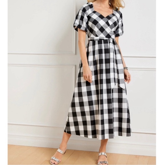 Talbots Dresses & Skirts - NWT Talbots Zinnia Gingham Fit and Flare Poplin Midi Dress with Belt